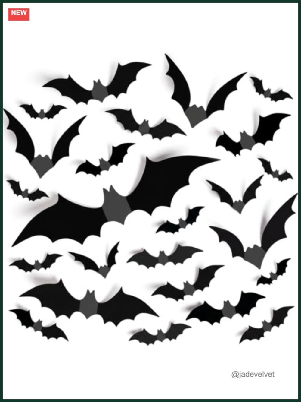 140pcs Black PVC Bat Wall Stickers Halloween Decorations Reusable 3D
